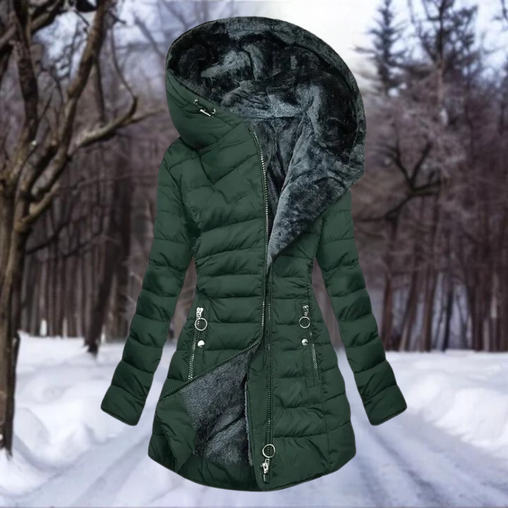 Felina | Women's Hooded Winter Coat with Quilted Lining and Slim Fit