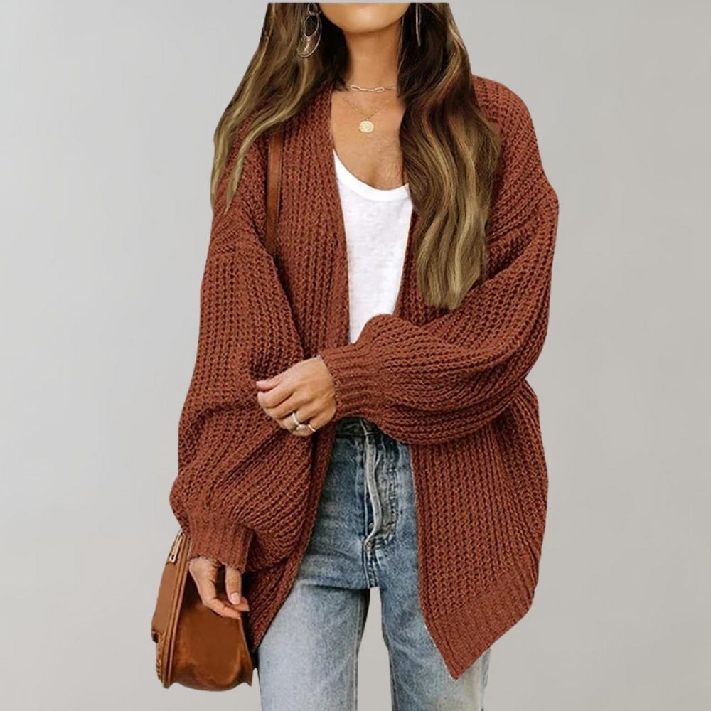 Bethany | Women's Solid Colour Loose Fit Open Knit Cardigan