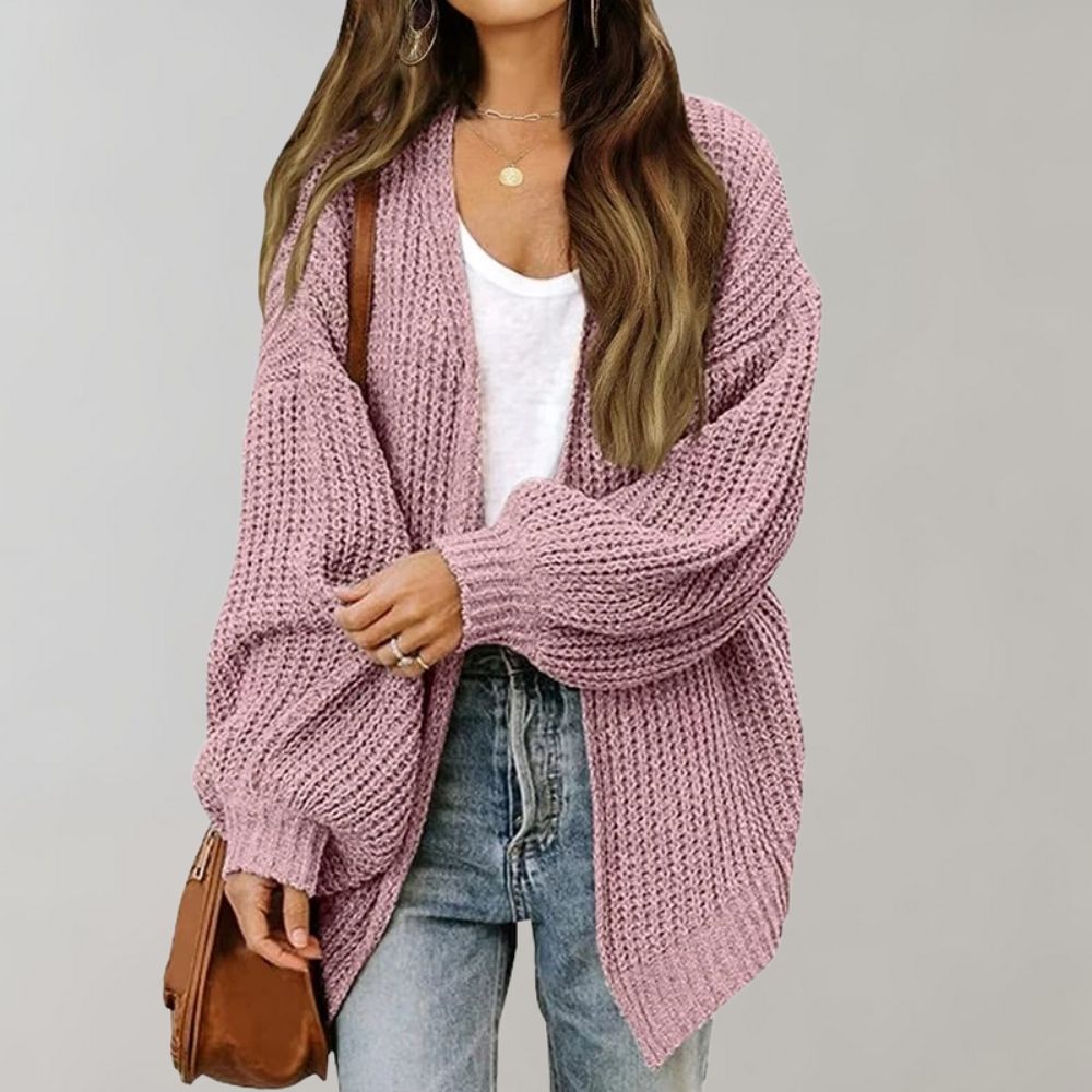 Bethany | Women's Solid Colour Loose Fit Open Knit Cardigan