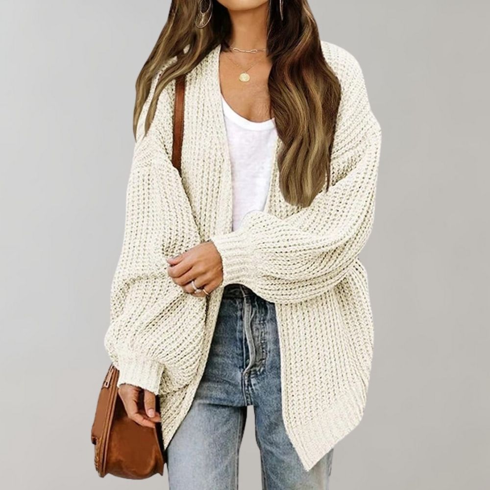 Bethany | Women's Solid Colour Loose Fit Open Knit Cardigan
