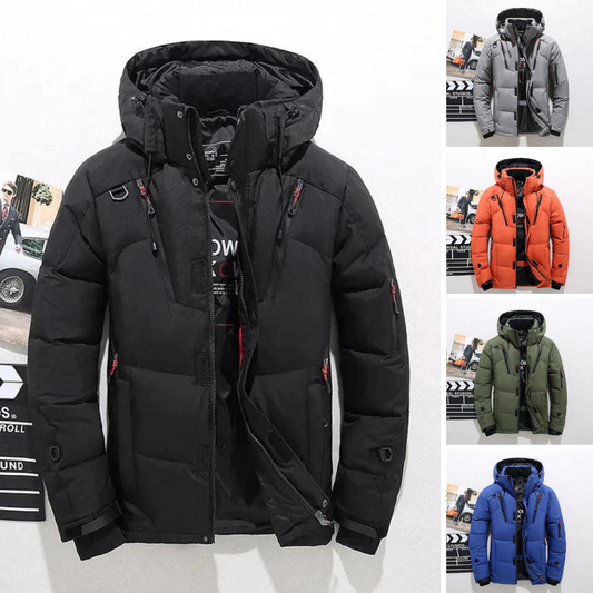 Cesar | Men’s Stylish Padded Winter Jacket with Full Stand Collar & Zip
