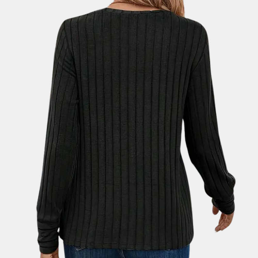 Aurelia | Women's Solid Colour Ribbed Round-Neck Sweater