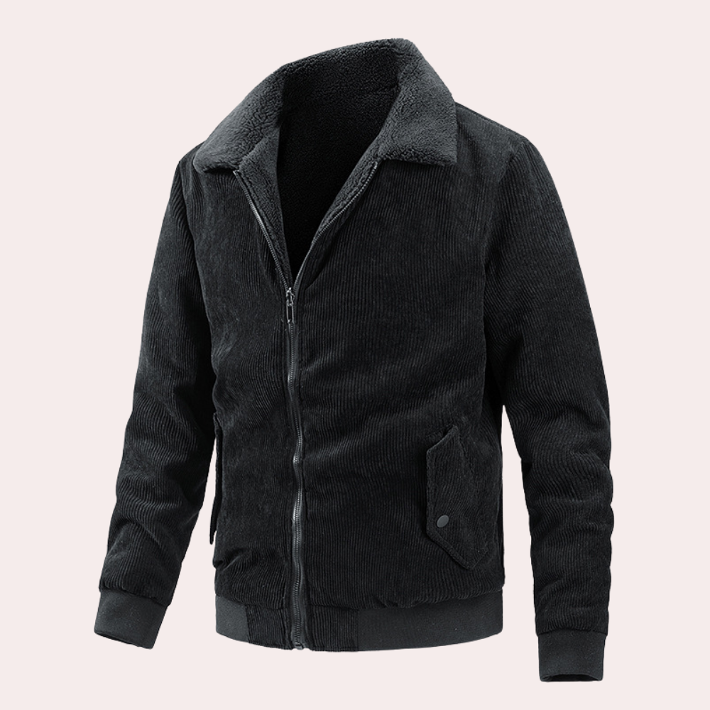 Jarvie | Comfortable Corduroy Jacket for Men with Zip Closure and Fleece Lining