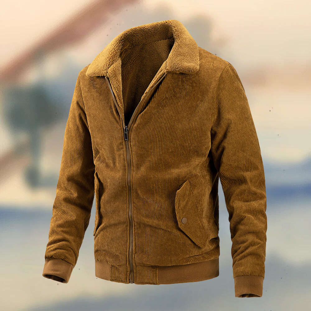 Jarvie | Comfortable Corduroy Jacket for Men with Zip Closure and Fleece Lining