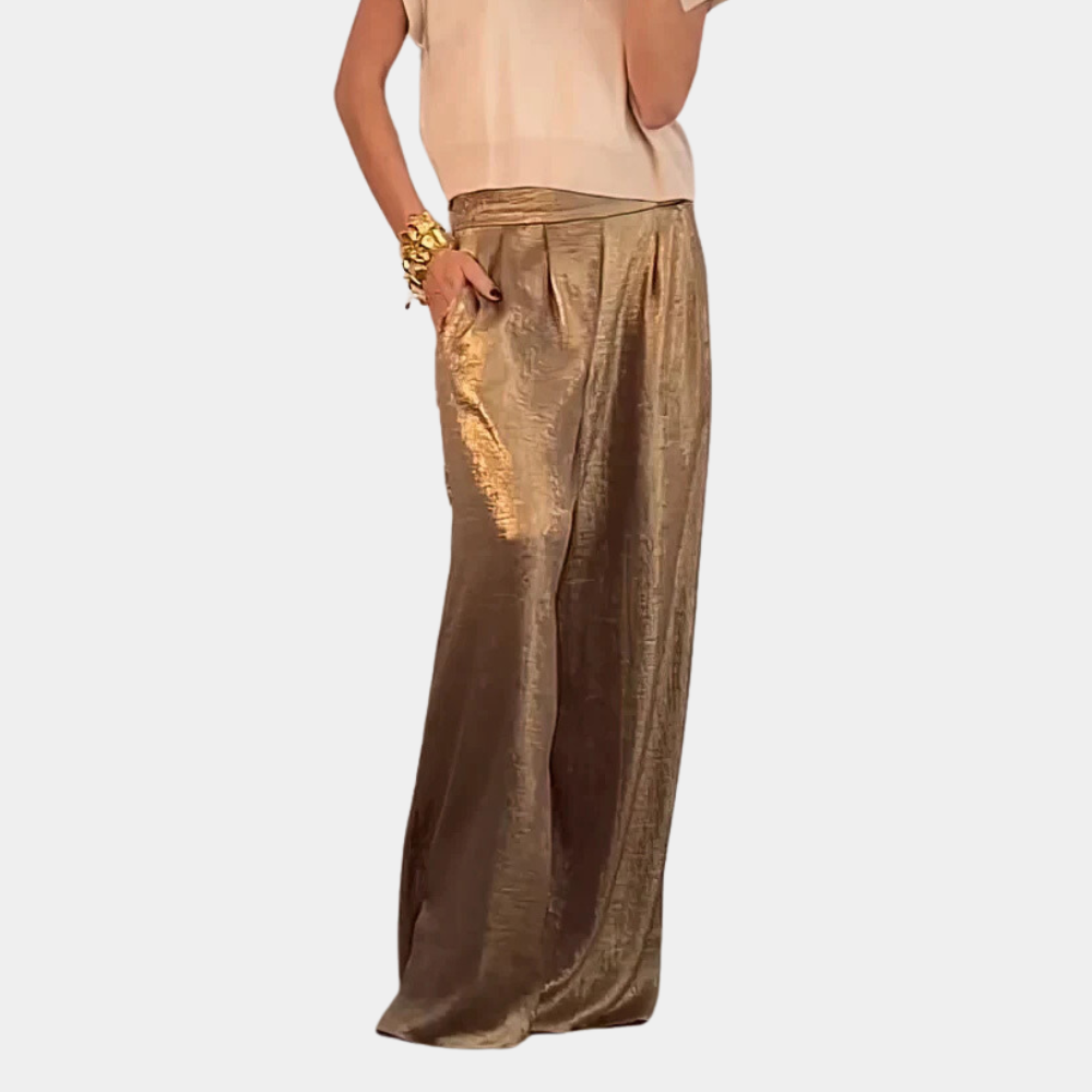 Aspen | Women's Solid Colour Wide-Leg Elegant Trousers