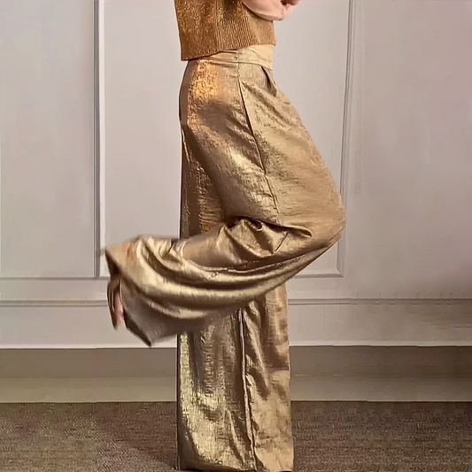 Aspen | Women's Solid Colour Wide-Leg Elegant Trousers
