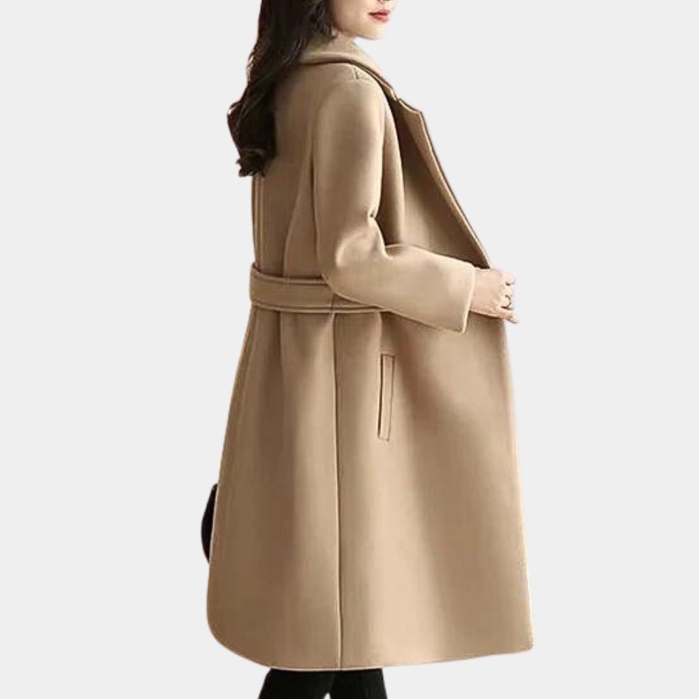 Ashlyn | Women's Elegant Long Coat with Lapel Collar