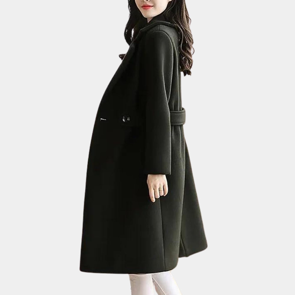 Ashlyn | Women's Elegant Long Coat with Lapel Collar