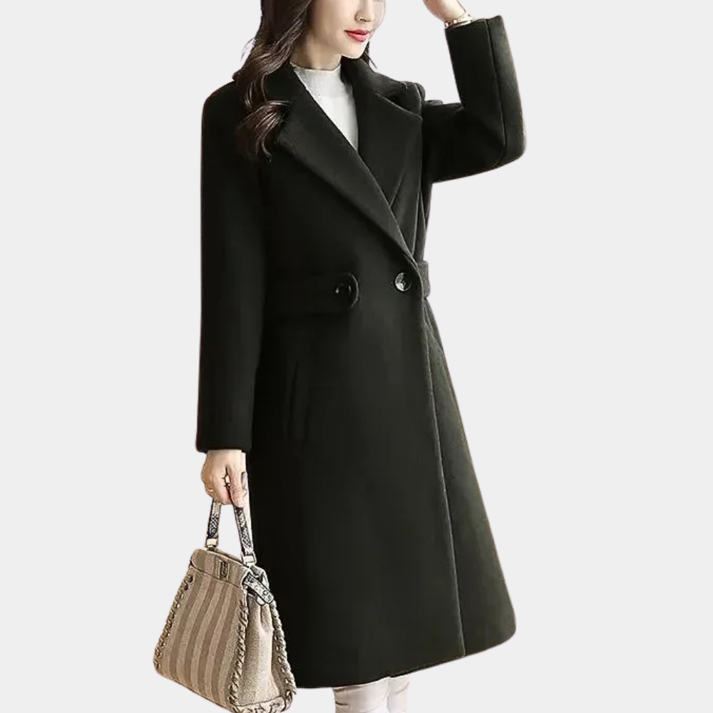 Ashlyn | Women's Elegant Long Coat with Lapel Collar