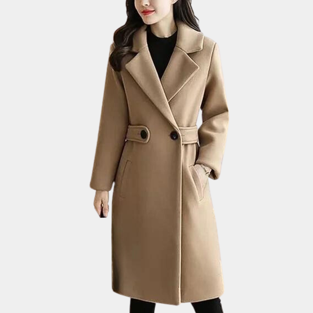 Ashlyn | Women's Elegant Long Coat with Lapel Collar