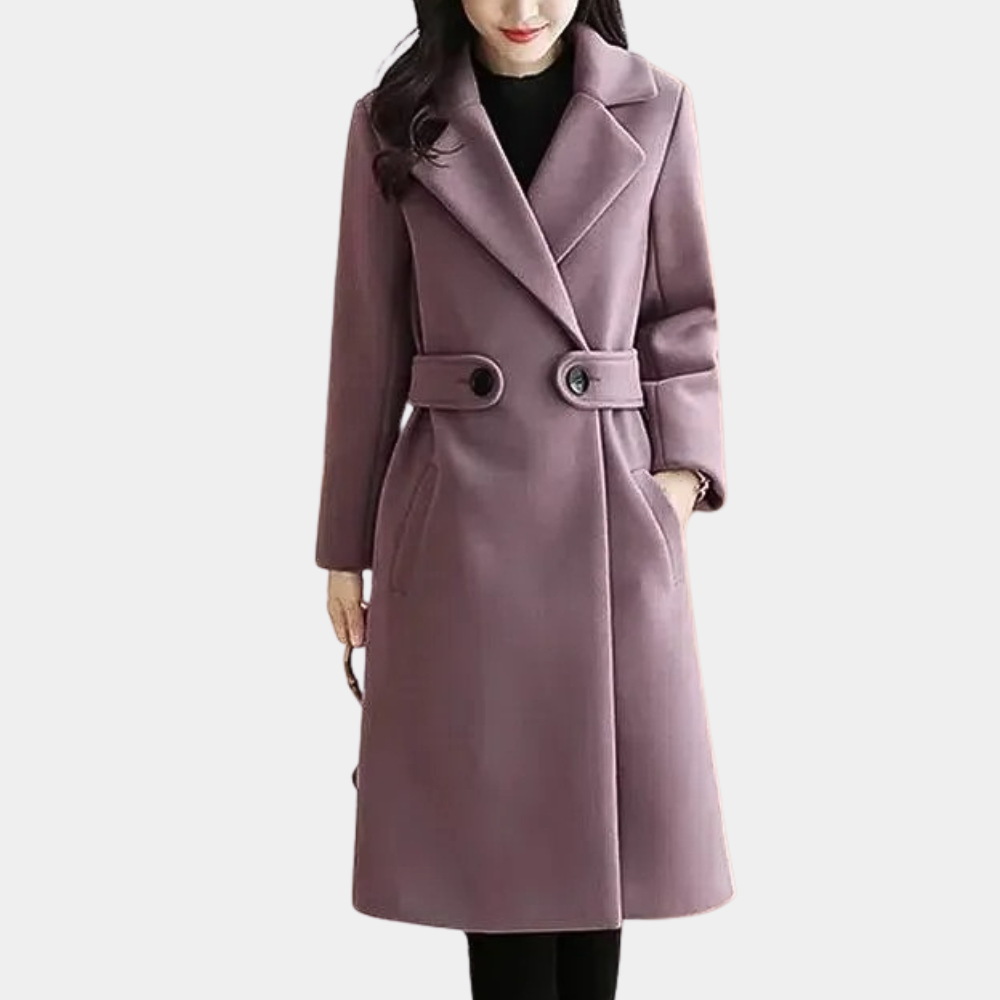 Ashlyn | Women's Elegant Long Coat with Lapel Collar