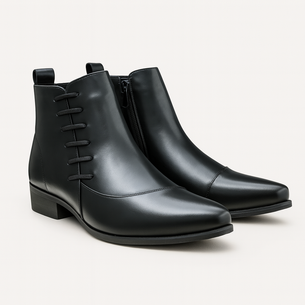 The Paisley Men's Modern Polished Leather Lace Up Chelsea Boots