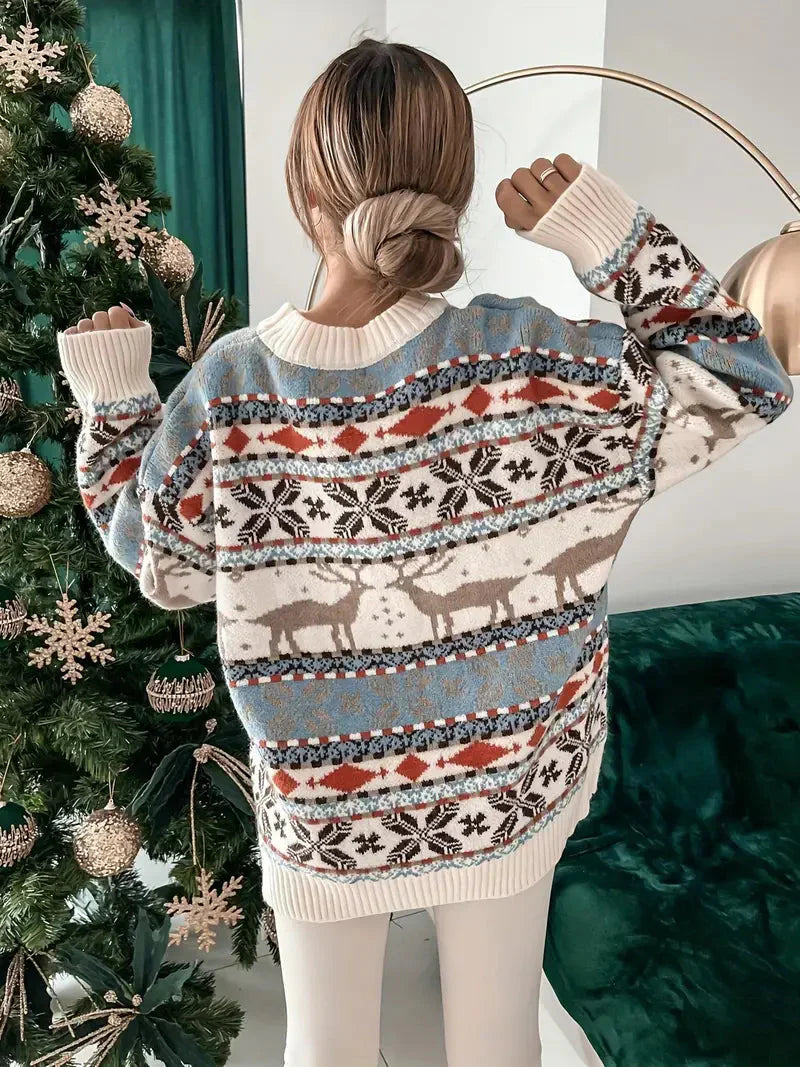 Beatrix | Women's Oversized Christmas Jumper with Crew Neck - Perfect for the Holidays