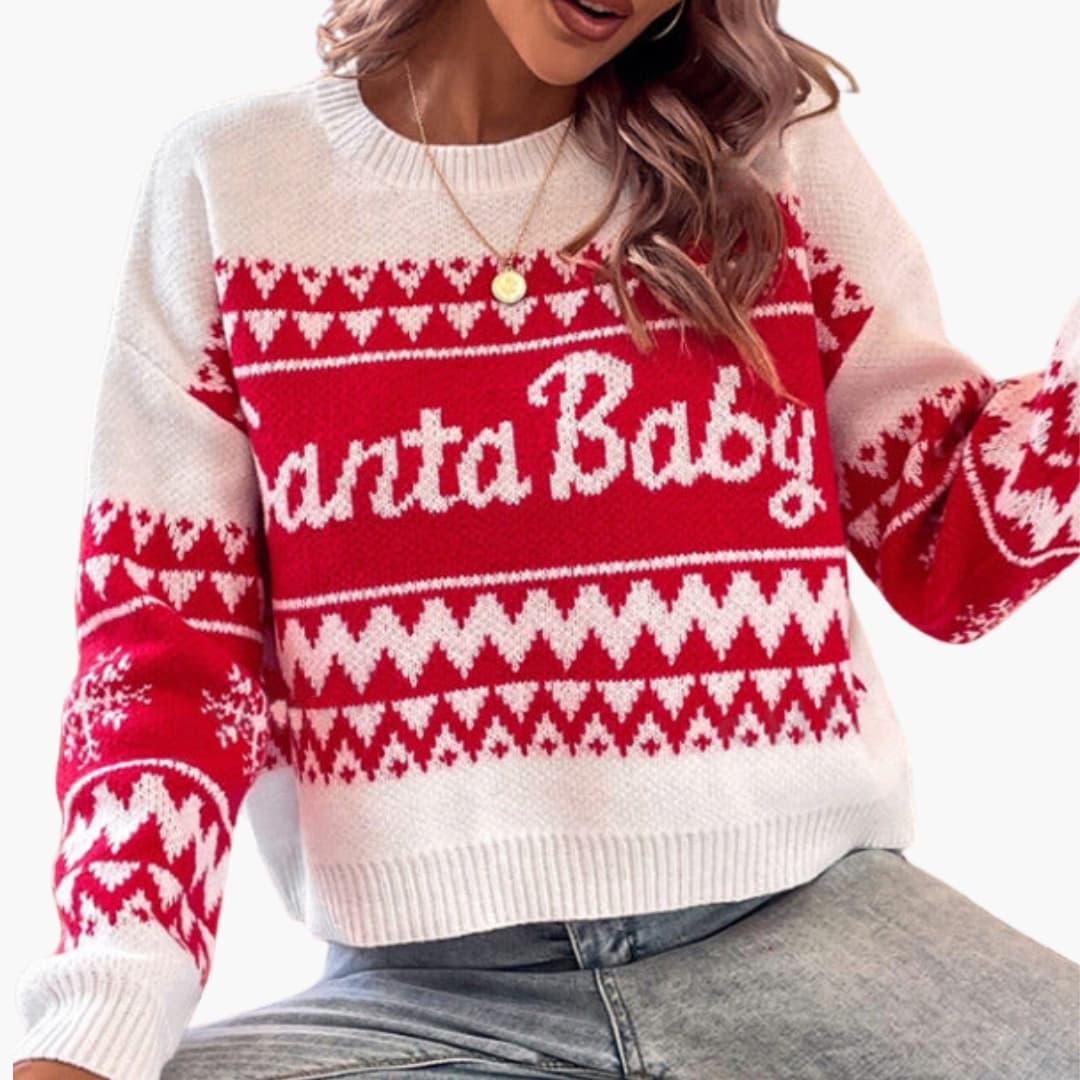 Women’s Christmas Jumper | Round Neck Knit Sweater | Festive Seasonal Comfort