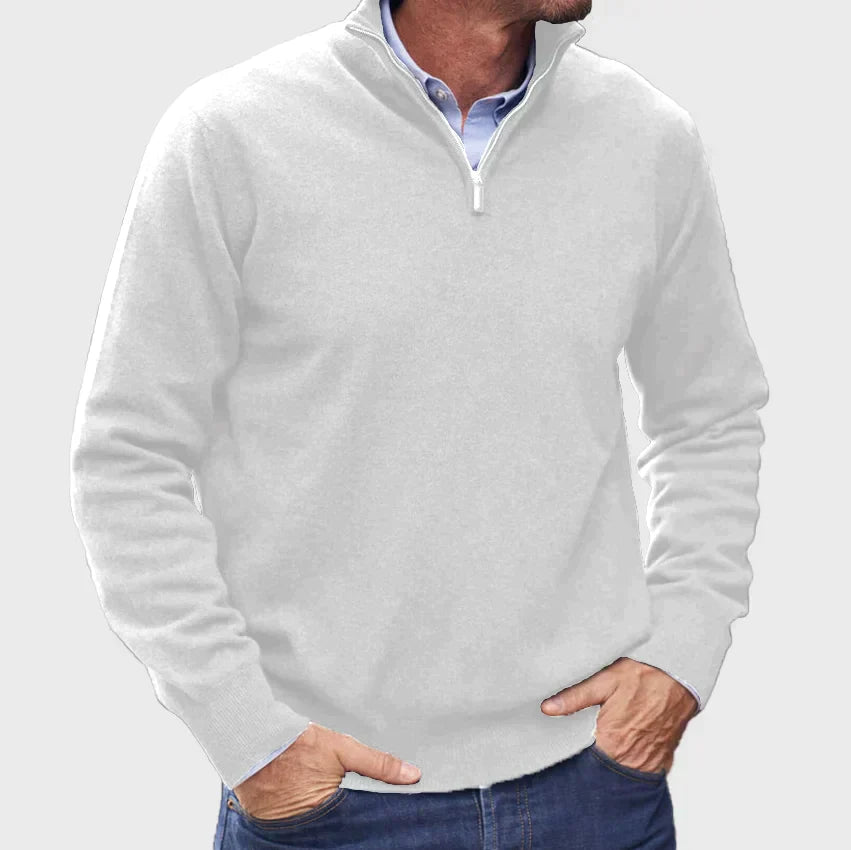 Kuno | Men's Premium Cashmere Sweater with Zip Collar – Stylish and Comfortable Design