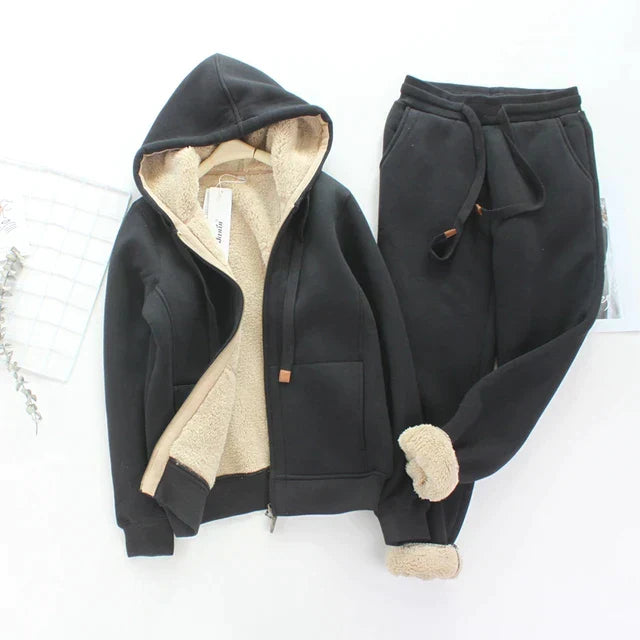 Marina | Women's Fleece-Lined Hoodie and Jogging Set with Drawstring