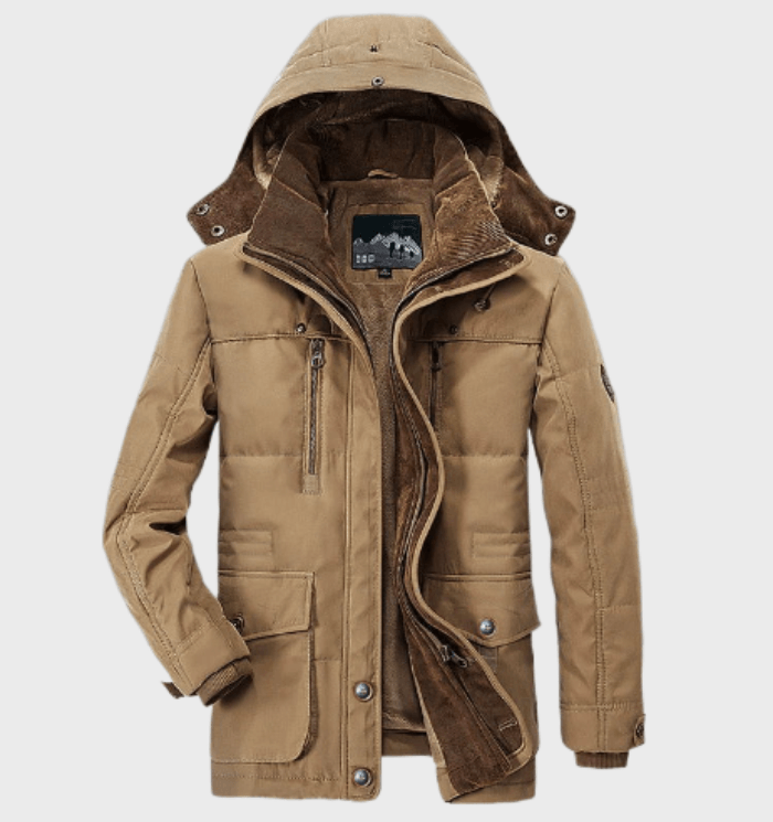 Zachary | Men’s Hooded Winter Parka with Warm Fleece Lining