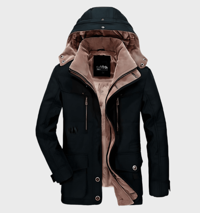 Zachary | Men’s Hooded Winter Parka with Warm Fleece Lining