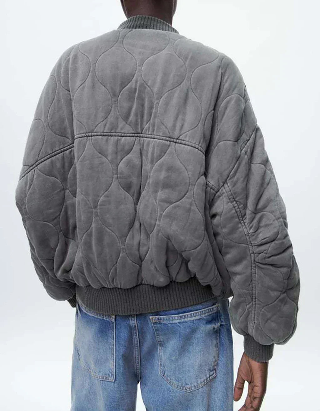 Ermintrude | Women's Grey Quilted Cotton Jacket for Everyday Comfort