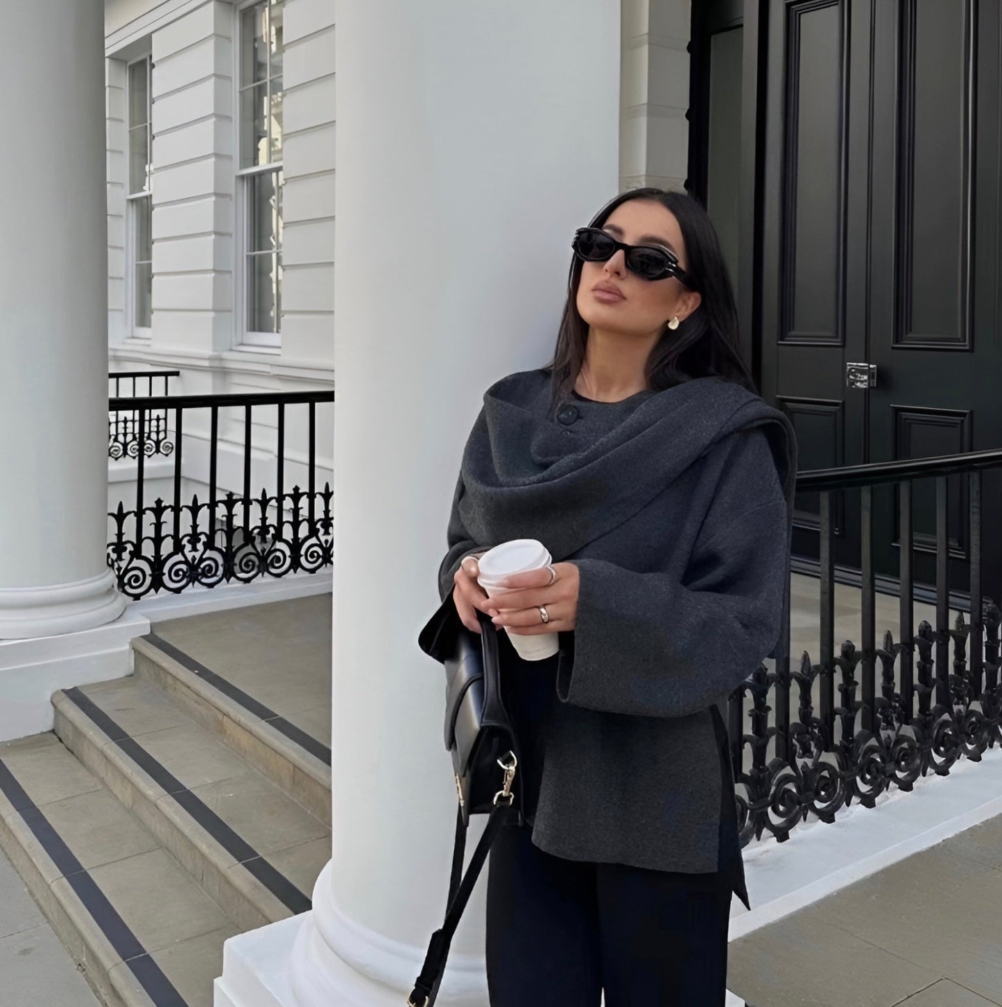 Miranda | Women’s Asymmetrical Wool Poncho | Elegant Winter Warmth