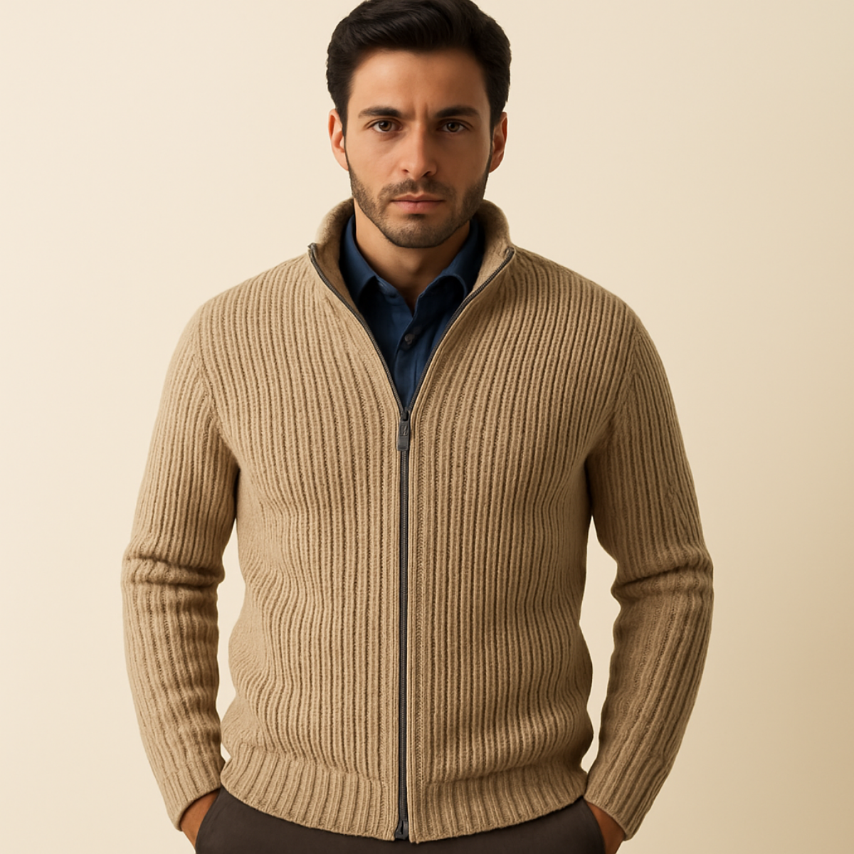 The Windsor Knitted Zip Up Cardigan