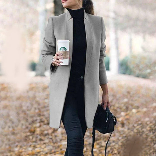 Blythe | Women's Long Solid Colour Open Blazer for Formal & Casual Wear