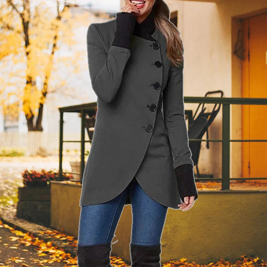 Bernice | Women's Stylish Asymmetrical Buttoned Winter Coat