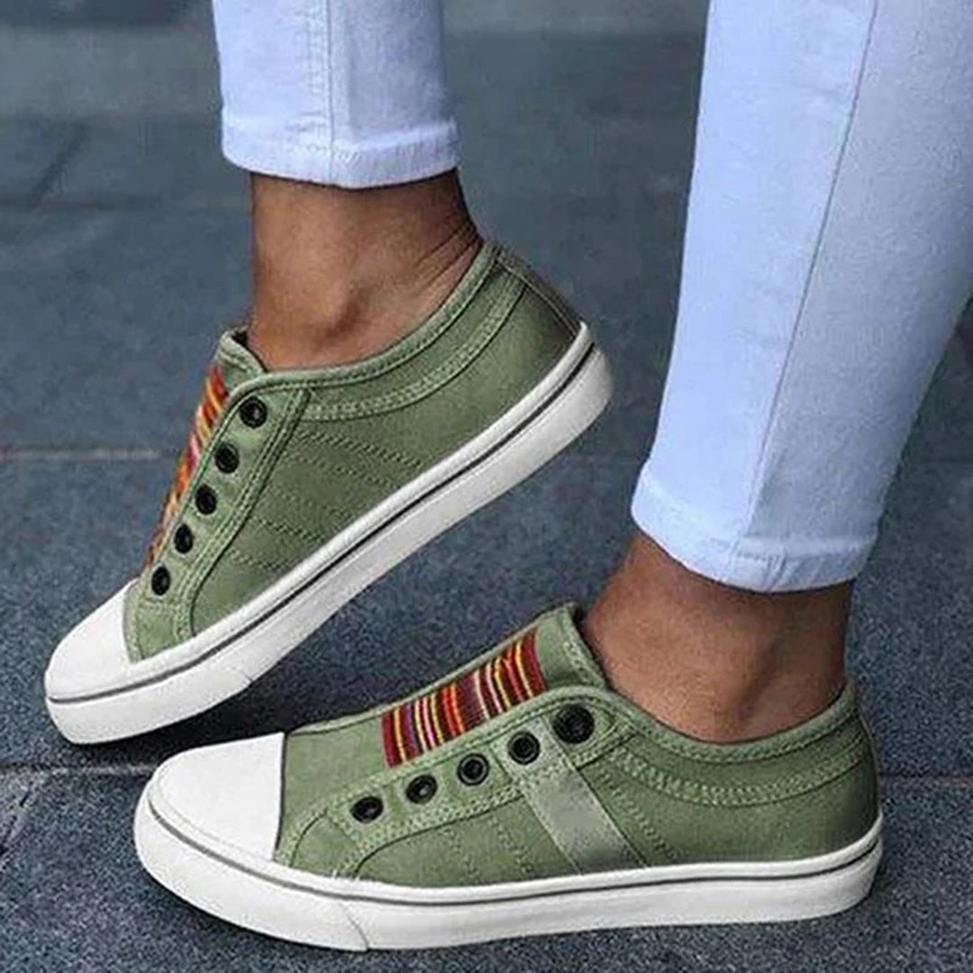 Wiebke | Women's Stylish Low-Cut Canvas Sneakers – Comfortable Everyday Footwear