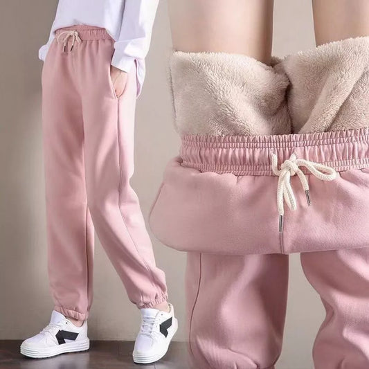 Isabeau | Women's Fleece Lined Drawstring Waist Jogging Pants for Winter Comfort