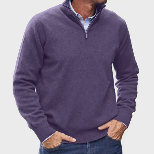 Kuno | Men's Premium Cashmere Sweater with Zip Collar – Stylish and Comfortable Design