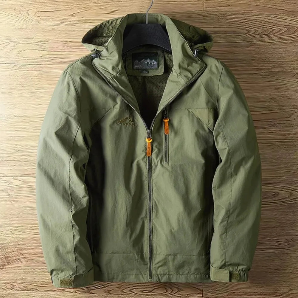 Tobias | Men’s Waterproof Rain Jacket with Hood | Lightweight Outdoor Zip Coat