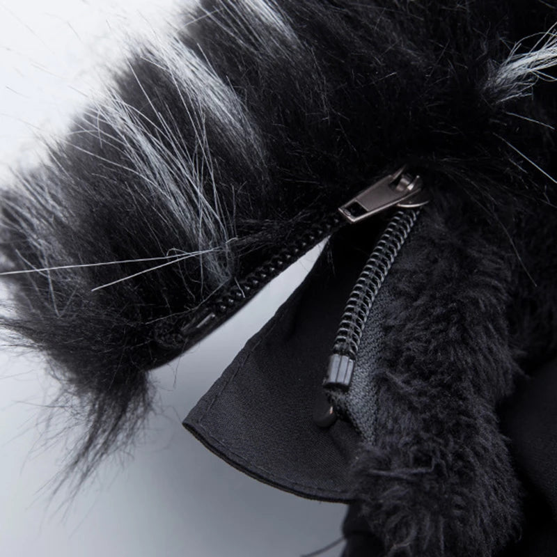Anton | Men's Padded Fleece-Lined Zip-Up Winter Jacket with Fur Hood