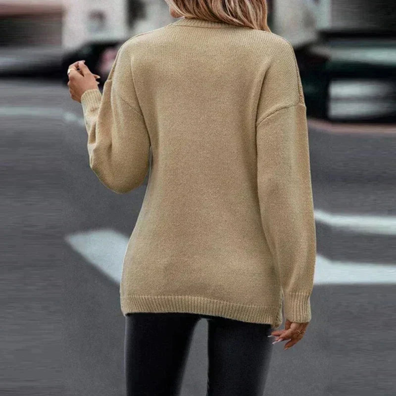 Olivia | Women’s Asymmetric V-Neck Wrap Knit Sweater for Cozy Winter Days