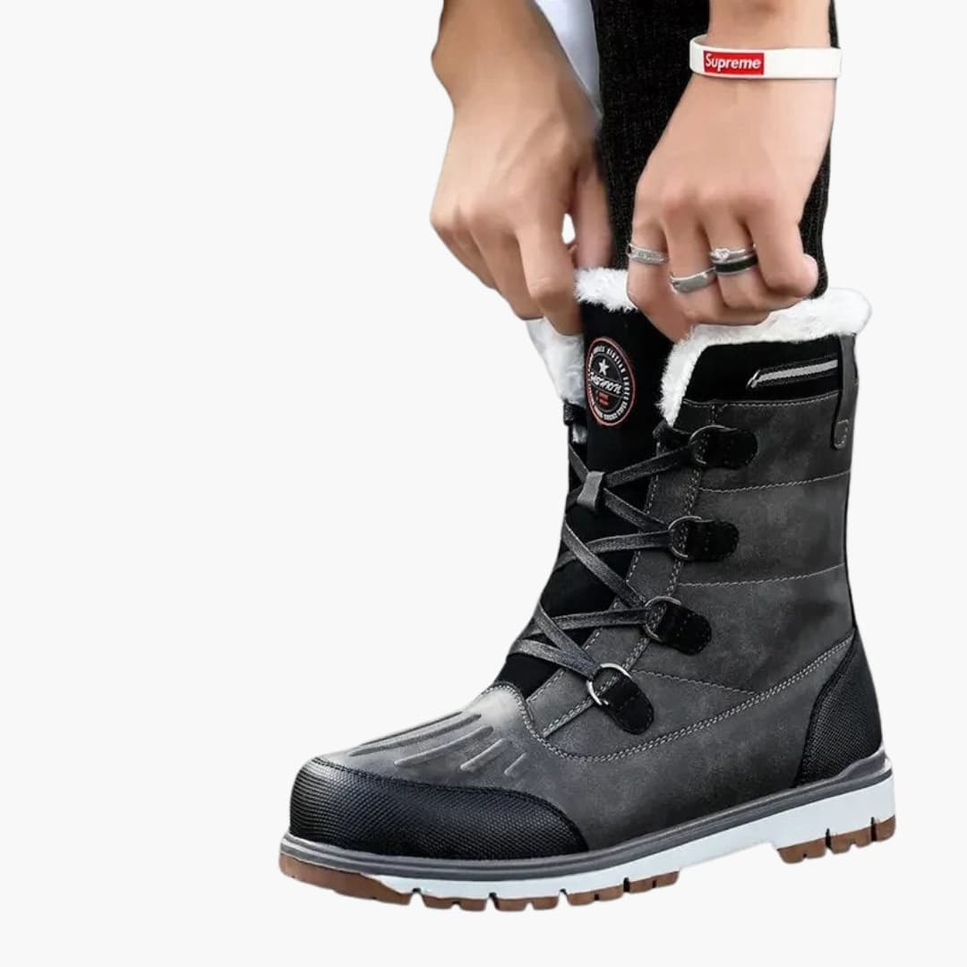 Men’s Winter Boots | Lace-Up with Fur Lining & Rubber Sole | Warm & Durable