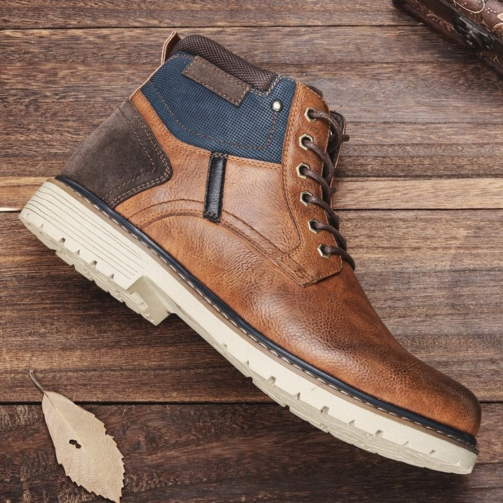 Alban | Men's Leather Lace-Up Boots – Durable & Stylish