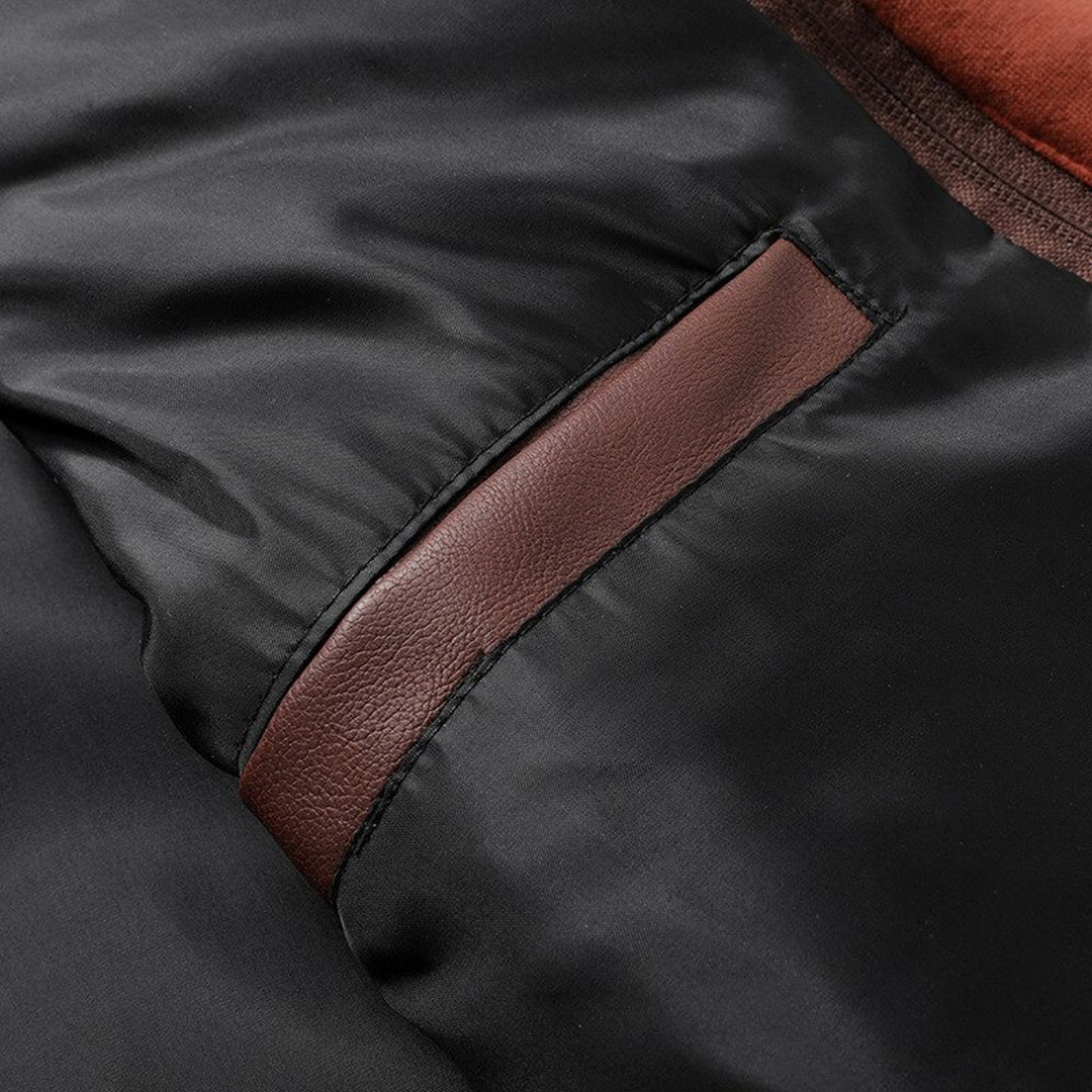 Barclay | Men’s Fitted Leather-Look Jacket with Detachable Hood & Zip Pockets