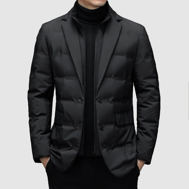 Adrian | Men’s Slim Fit Quilted Winter Jacket with Lapel Collar & Buttons