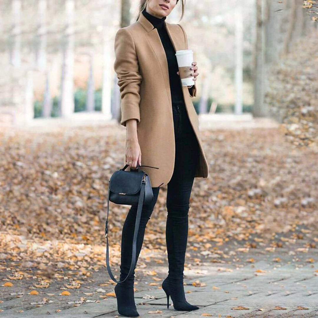 Blythe | Women's Long Solid Colour Open Blazer for Formal & Casual Wear