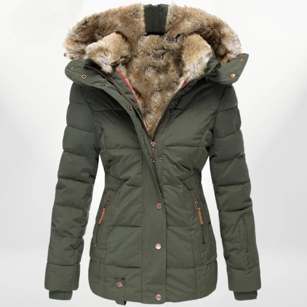 Adelaide | Women’s Padded Cotton Coat with Detachable Hood