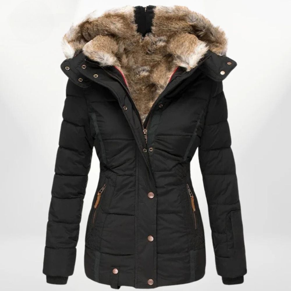 Adelaide | Women’s Padded Cotton Coat with Detachable Hood