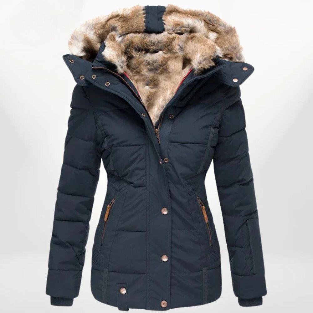 Adelaide | Women’s Padded Cotton Coat with Detachable Hood
