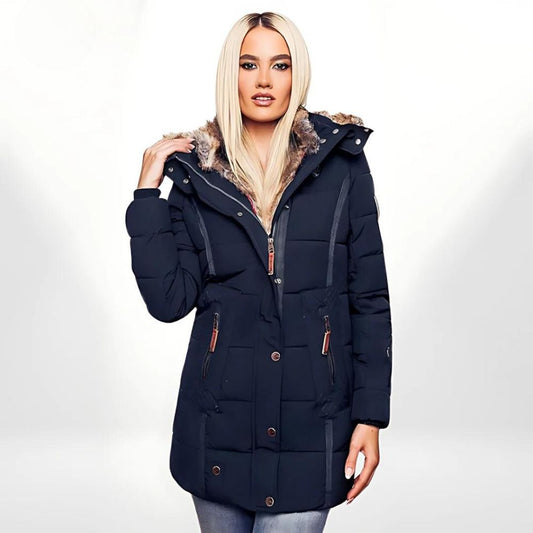 Adelaide | Women’s Padded Cotton Coat with Detachable Hood