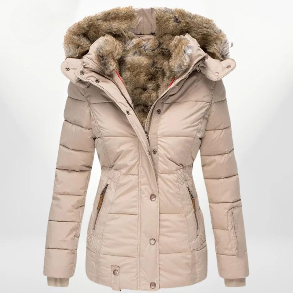 Adelaide | Women’s Padded Cotton Coat with Detachable Hood