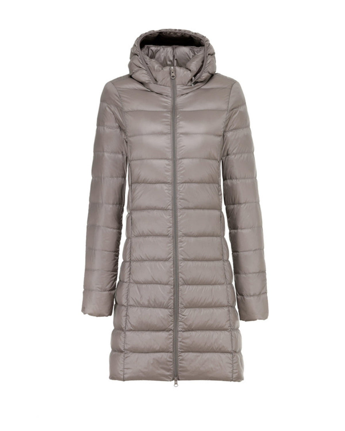 Autumn | Women's Solid Colour Full-Zip Hooded Lightweight Padded Winter Coat