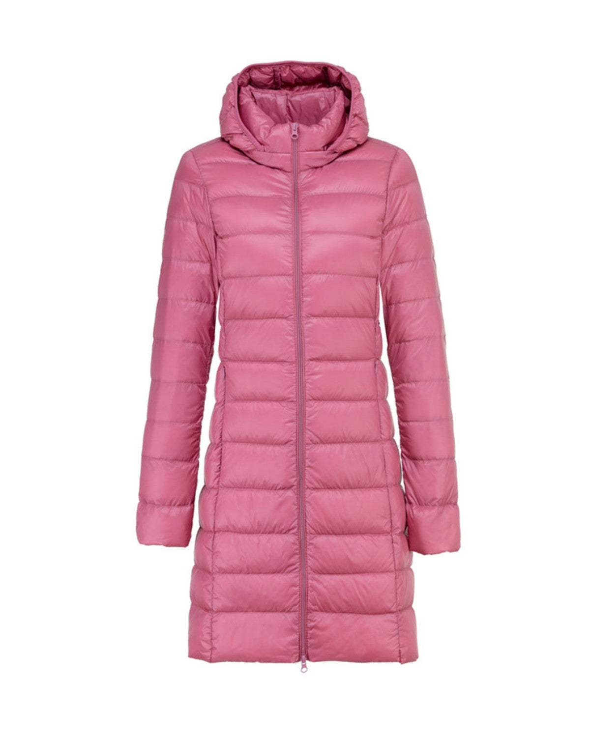 Autumn | Women's Solid Colour Full-Zip Hooded Lightweight Padded Winter Coat