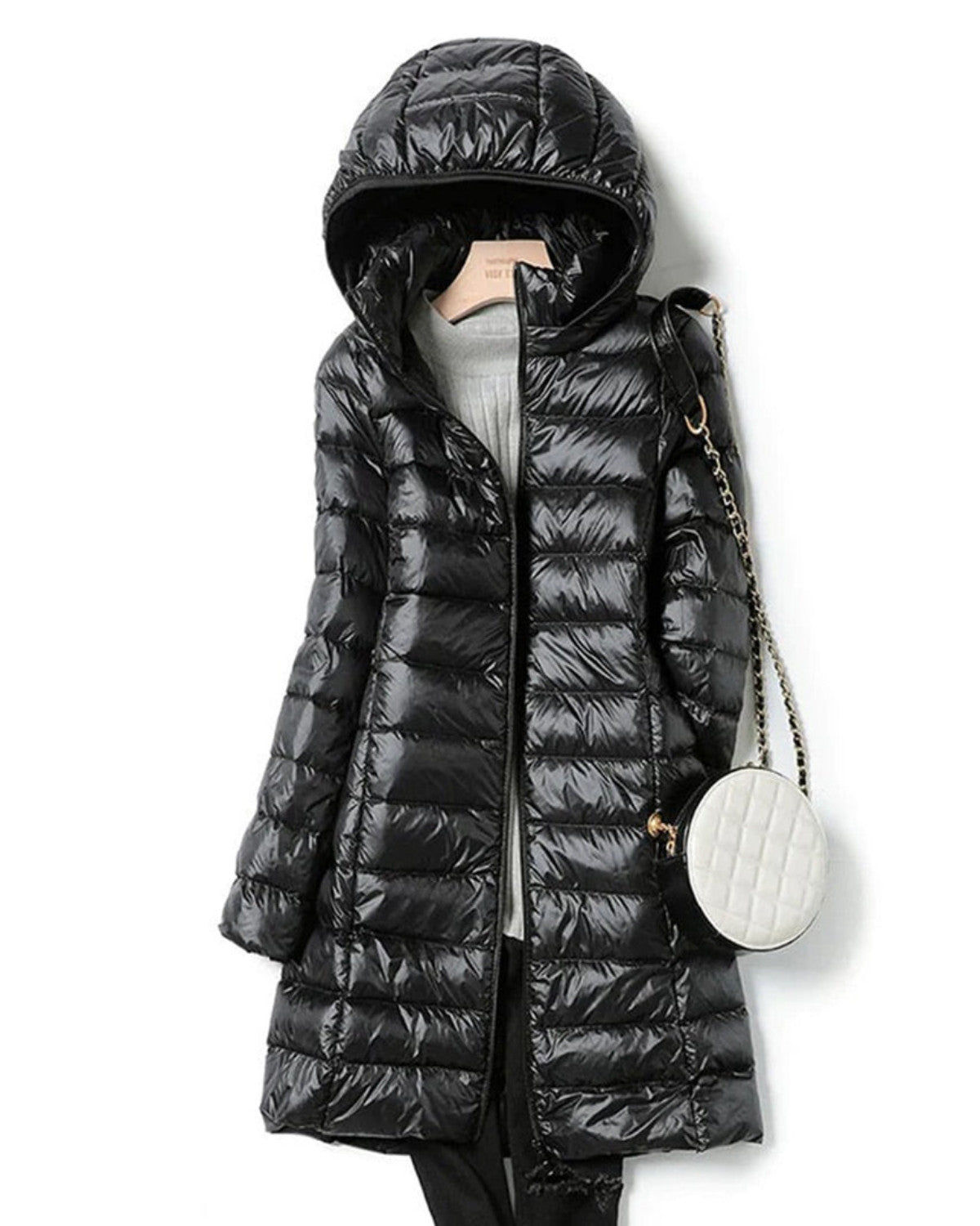 Autumn | Women's Solid Colour Full-Zip Hooded Lightweight Padded Winter Coat