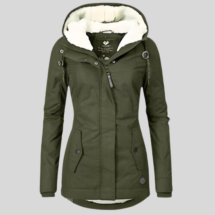 Cassandra | Women’s Long Waterproof Winter Jacket with Fleece Lining & Hood