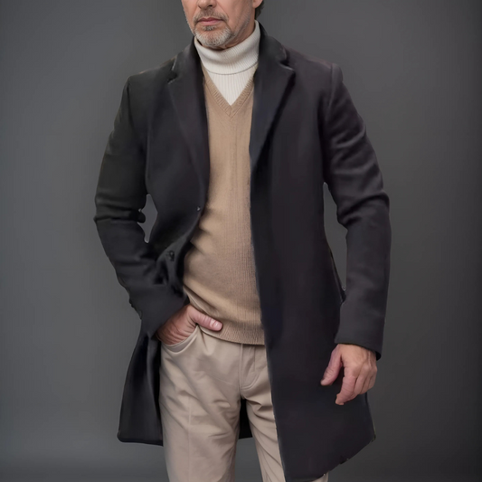 Lucan | Men’s Classic Mid-Length Trench Coat with Notch Lapel