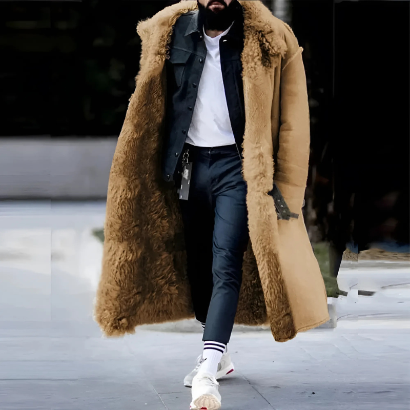 Darian | Men’s Long Oversized Coat with Warm Fleece Lining