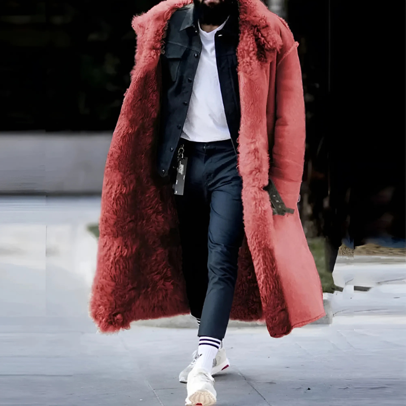 Darian | Men’s Long Oversized Coat with Warm Fleece Lining